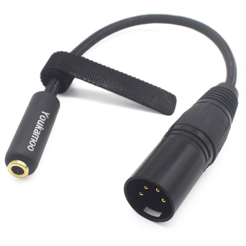 Youkamoo 4-Pin XLR to 4.4mm Balanced 4 Pole Female Headphone Audio Adapter Cable 15CM, 8 Core Silver Plated Adapter Cable - Image 1